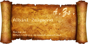 Albini Zsigmond névjegykártya